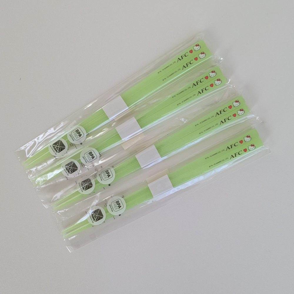 Hello Kitty Green Chopstick Pairs - Pack of 4